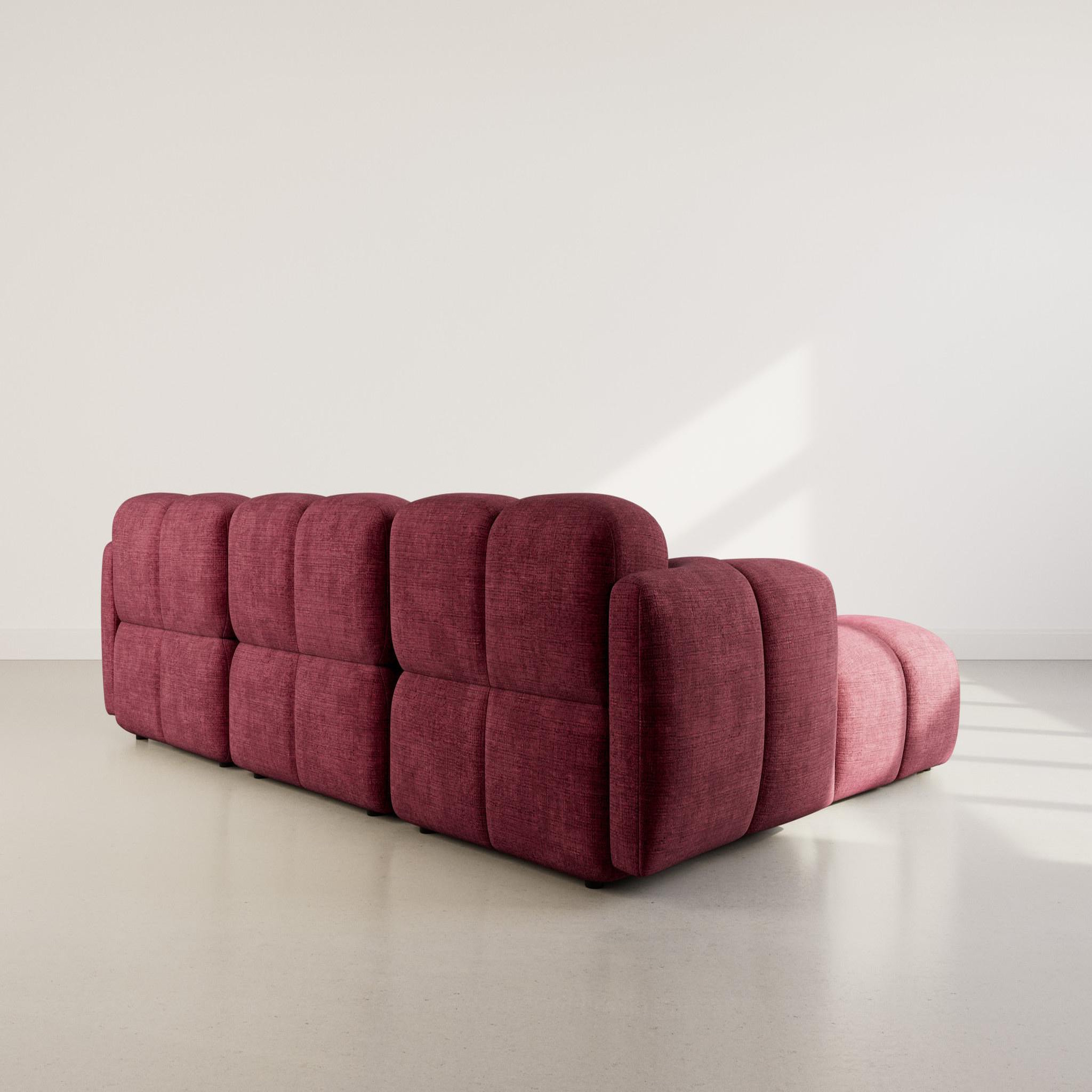 Voir la diapositive 5 : BEST MOBILIER Grace - canapé modulable d'angle réversible 4 places en velours texturé