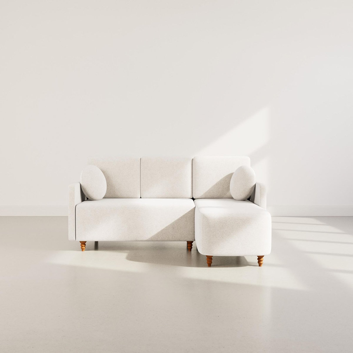 BEST MOBILIER Calypso - canapé d'angle réversible 4 places convertible avec coffre en tissu