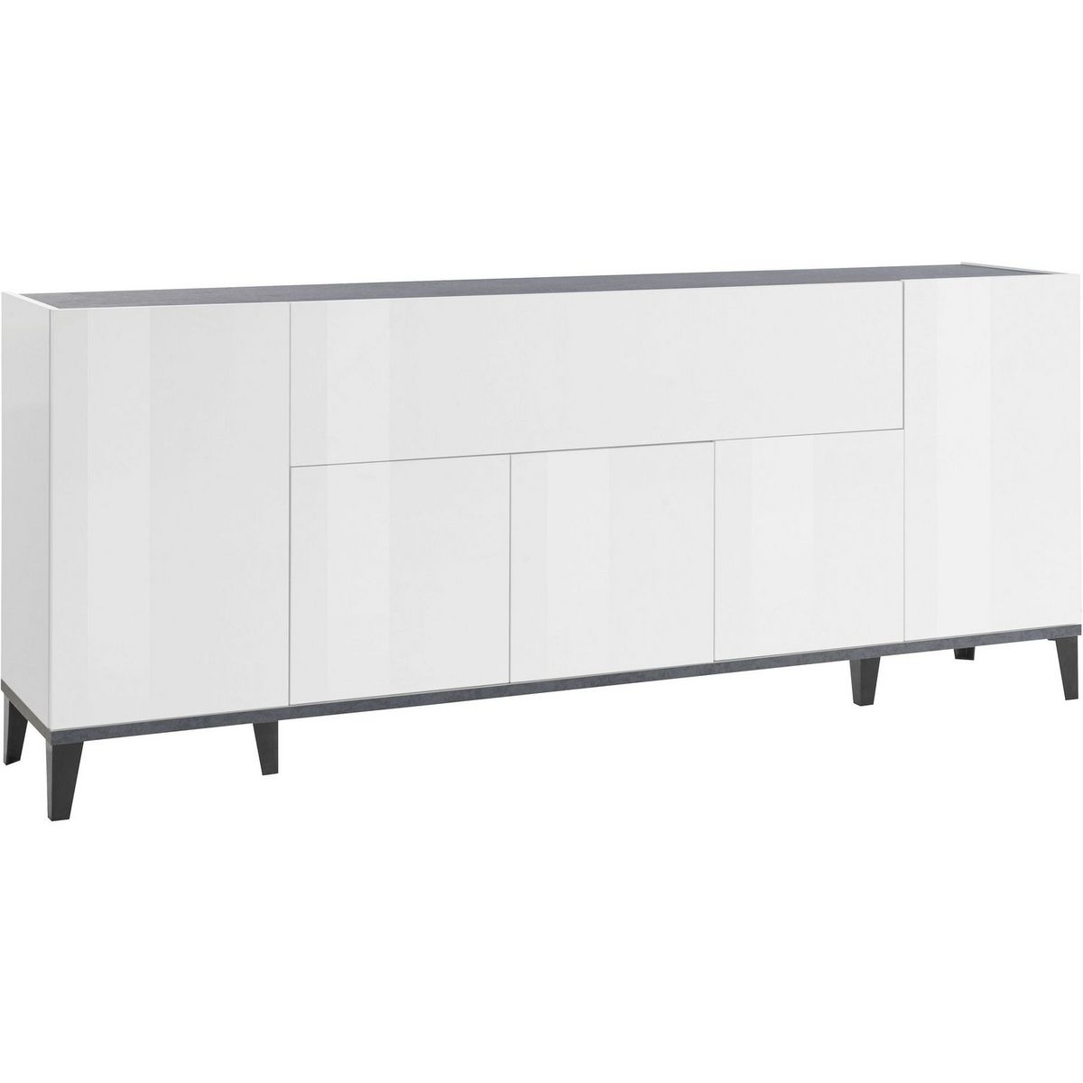 Buffet moderne 5 portes 1 abbatant L200cm BARI