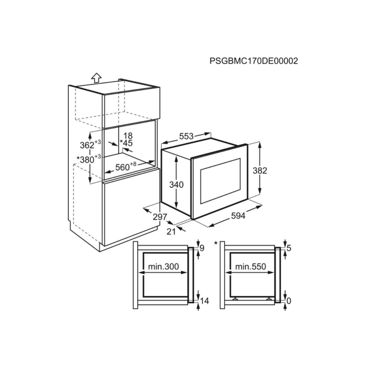 ELECTROLUX Micro-ondes gril encastrable 20l 800w noir/inox - KMSD203TMX