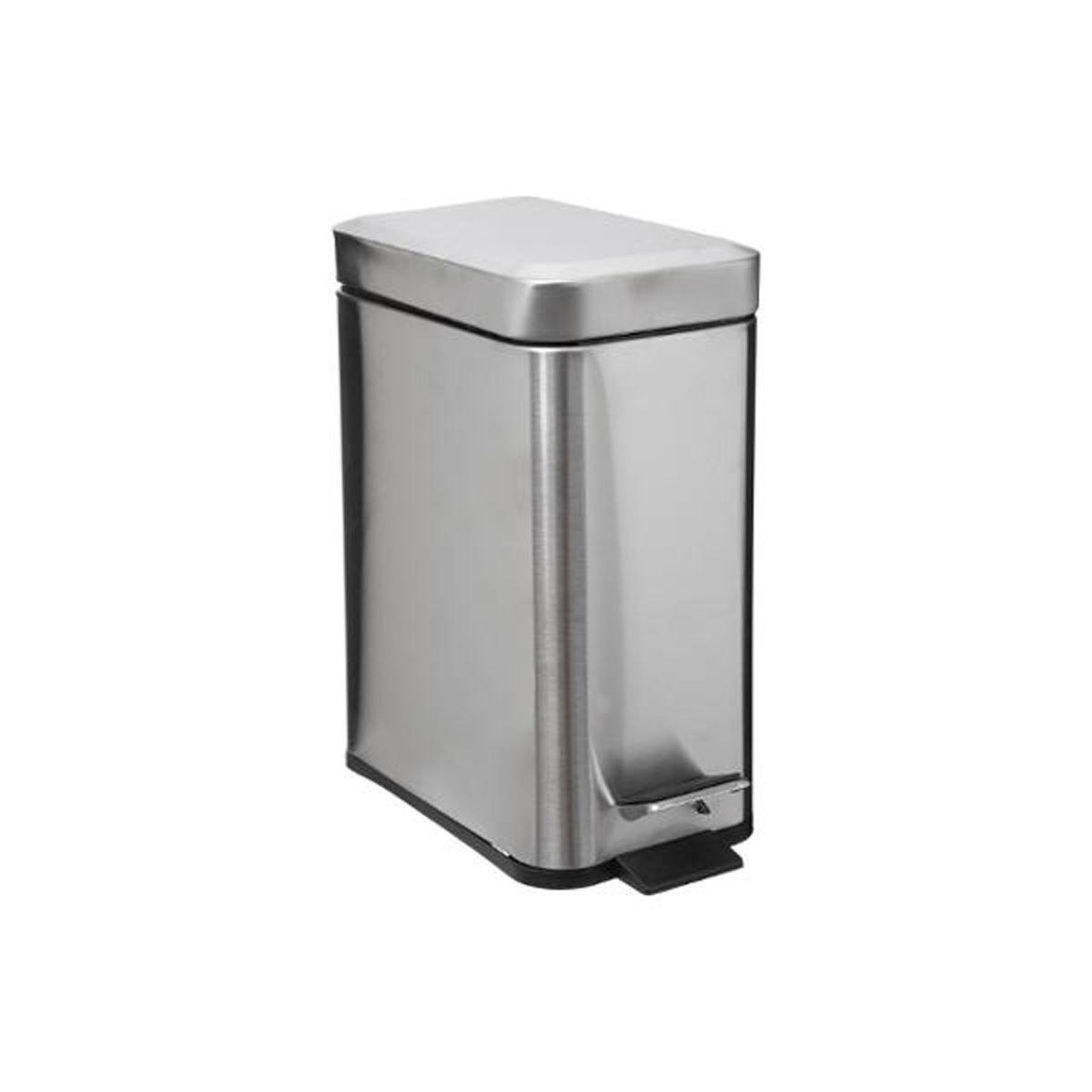 FIVE Poubelle de salle de bain inox  rectangle  5l argent