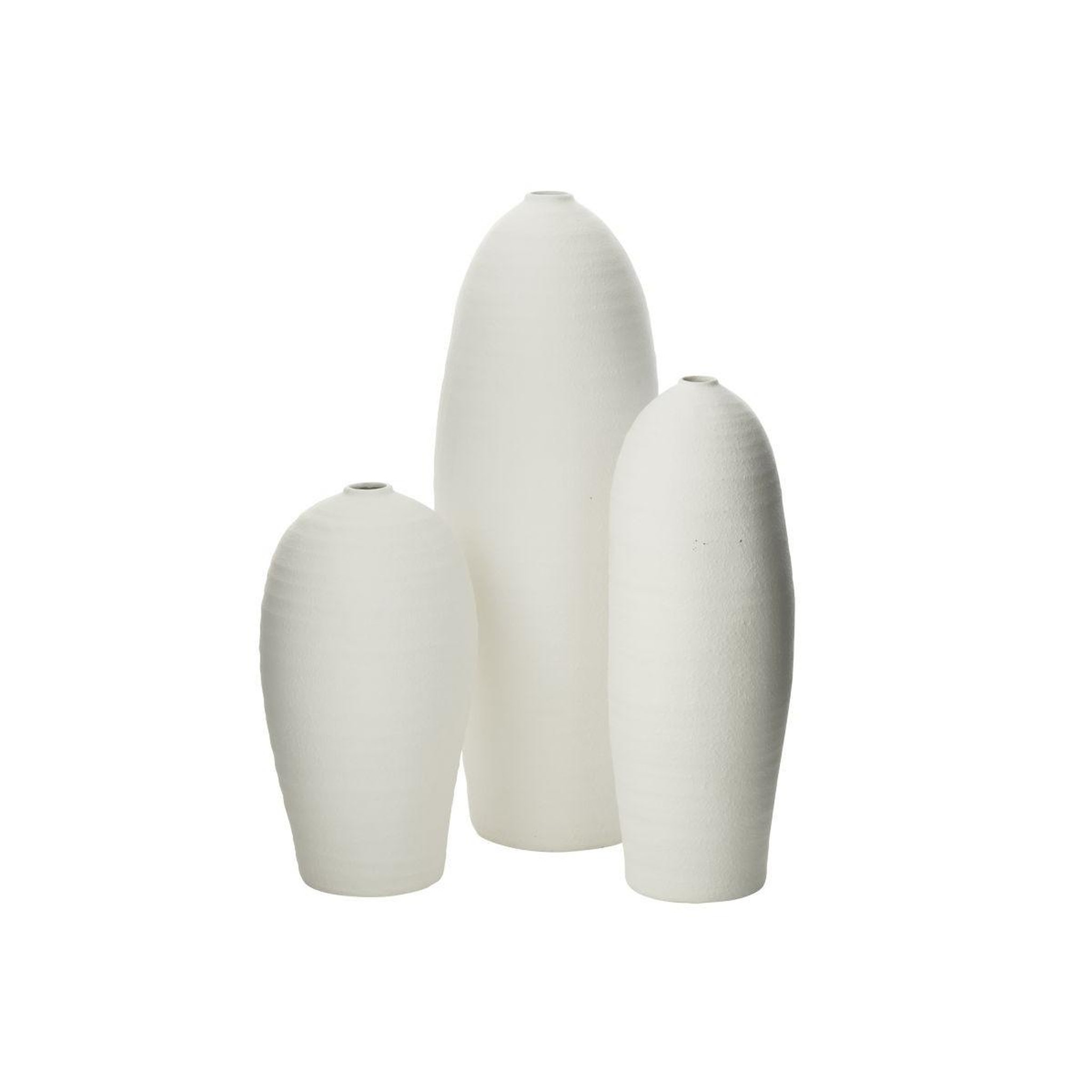 Voir la diapositive 2 : J-LINE Vase design en ciment  creta  36cm blanc