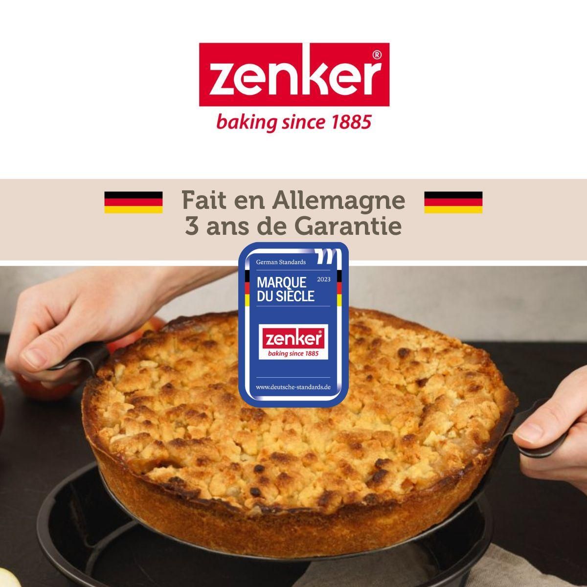 ZENKER Ensemble de 2 Moules à gâteau et quiches rond de 28 cm avec fond amovible Zenker Black Metallic