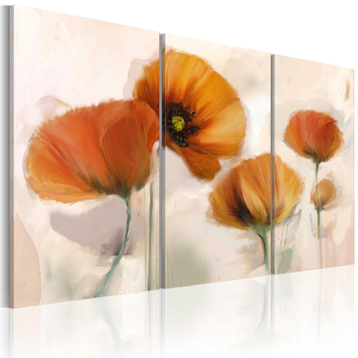 Paris Prix Tableau Imprimé 3 Panneaux  Coquelicots Artistiques