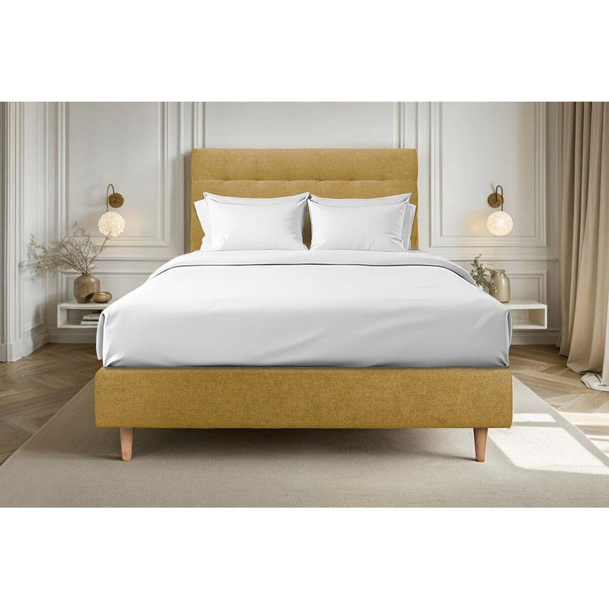 Sommeil de Plomb Tete de lit Capitonnée Tissu - Ep 10 cm rembourré