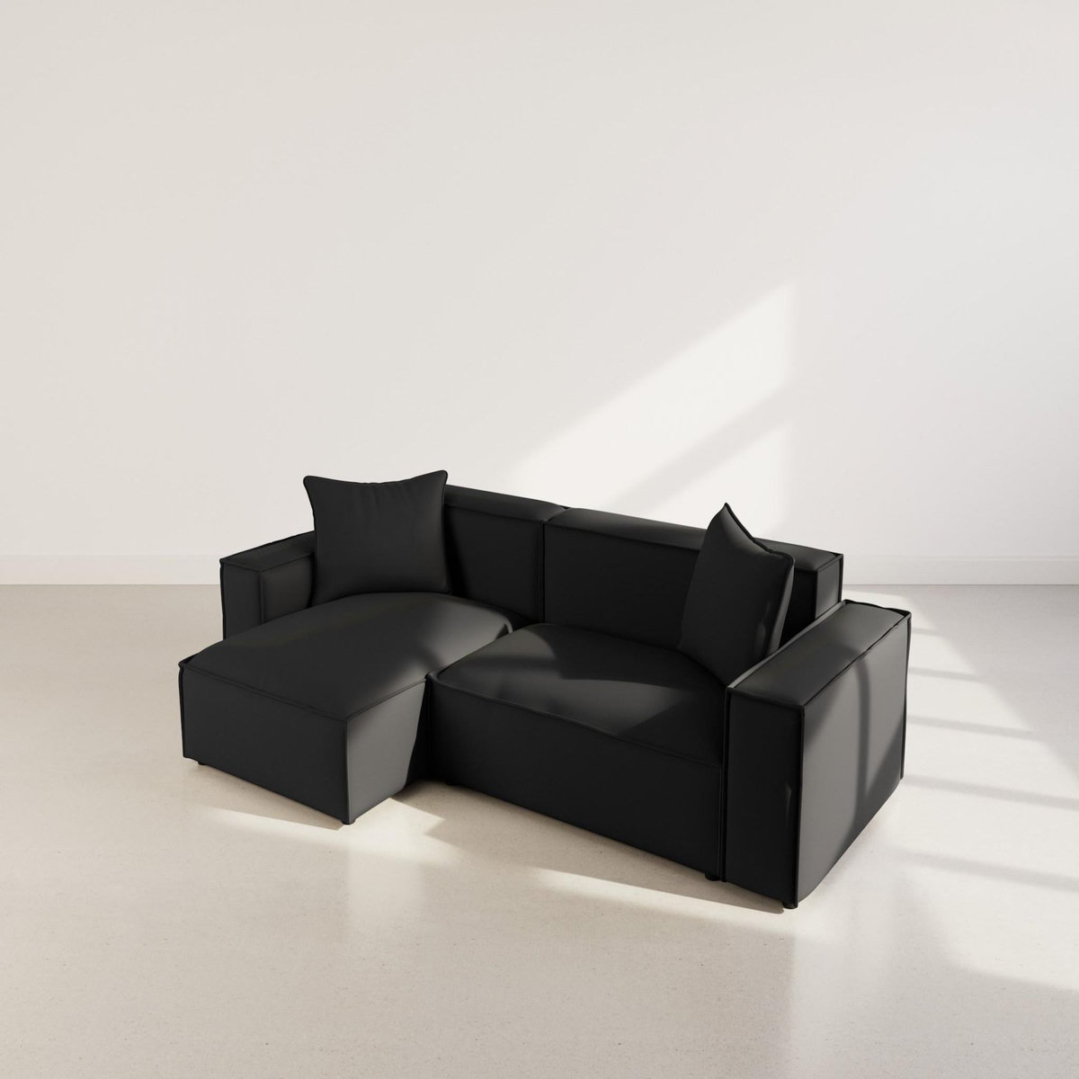 BEST MOBILIER Atlas - canapé d'angle réversible 4 places en velours texturé