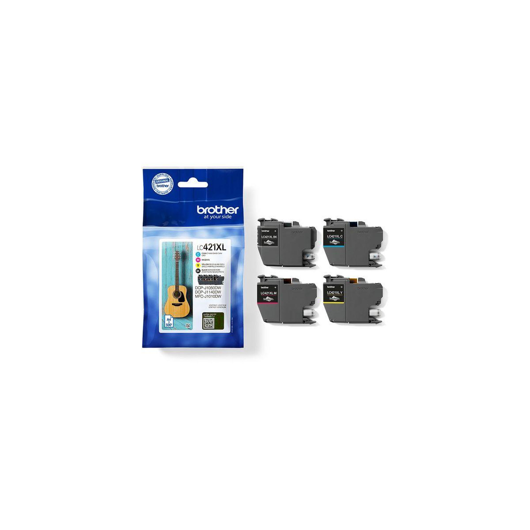 Voir la diapositive 2 : Brother Cartouche d'encre pack multipack 4 originales lc421 xl (noir + 3 couleurs) - lc421xlval
