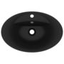 Voir la diapositive 4 : VIDAXL Lavabo ovale de luxe a trop-plein Noir mat 58,5x39 cm Ceramique