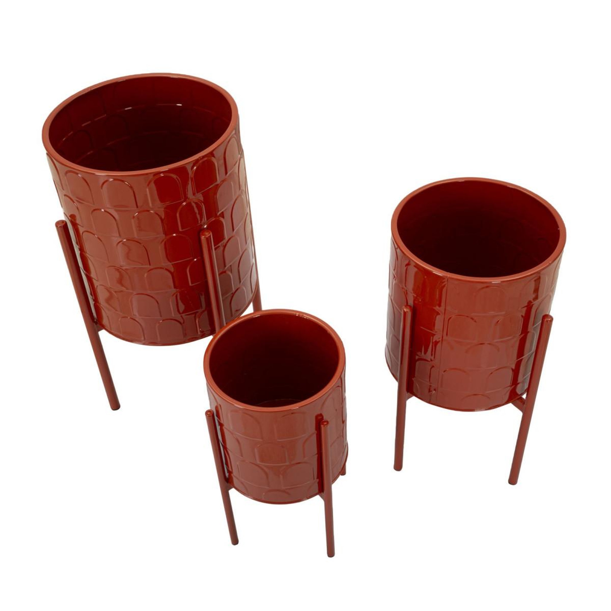 Voir la diapositive 4 : Paris Prix Lot de 3 cache-pots sur pied  archy  56cm rouge