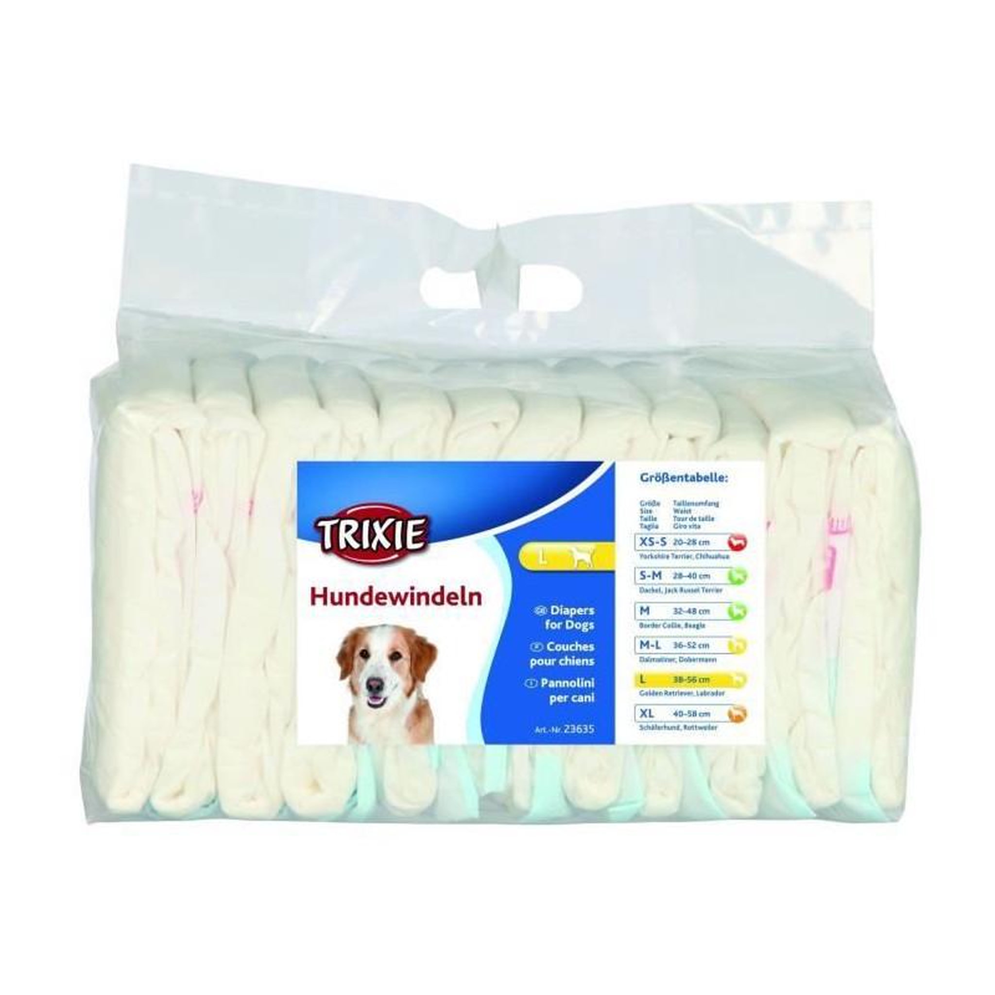 Voir la diapositive 2 : Trixie TRIXIE Couches pour chiens taille L