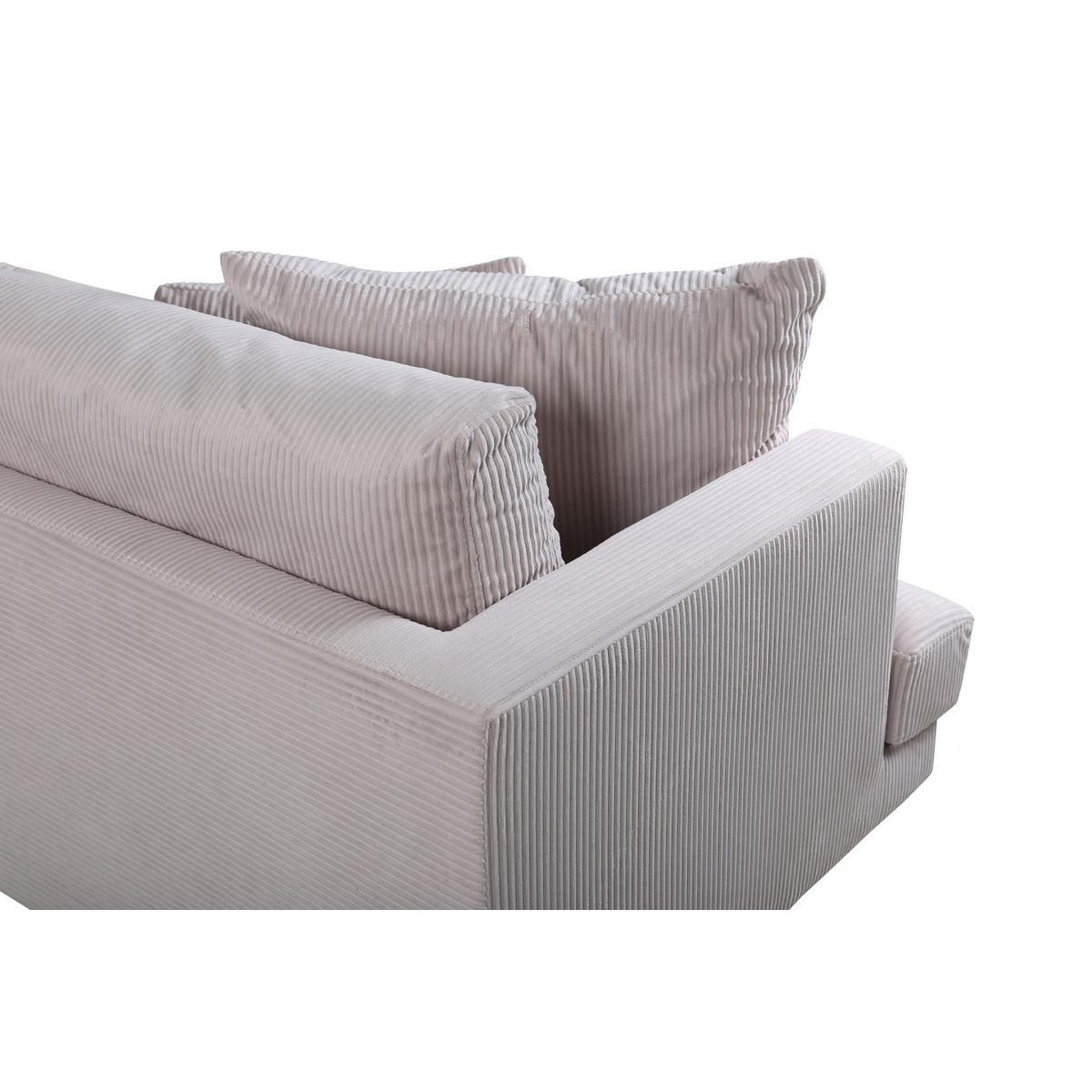 Voir la diapositive 6 : Paris Prix Canapé 3 places en velours côtelé  sofia  260cm beige