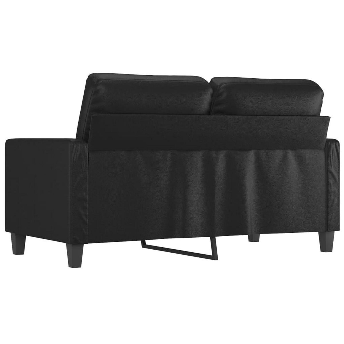 VIDAXL Canape a 2 places Noir 120 cm Similicuir