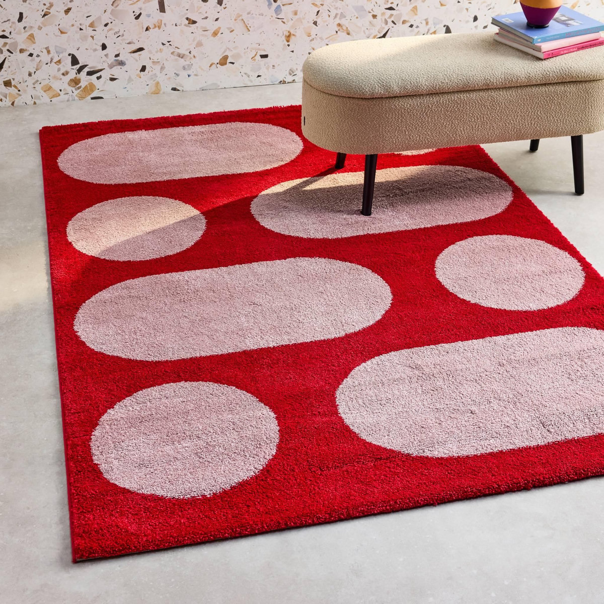SWEEEK Tapis intérieur JOYCE rouge, motif moderne
