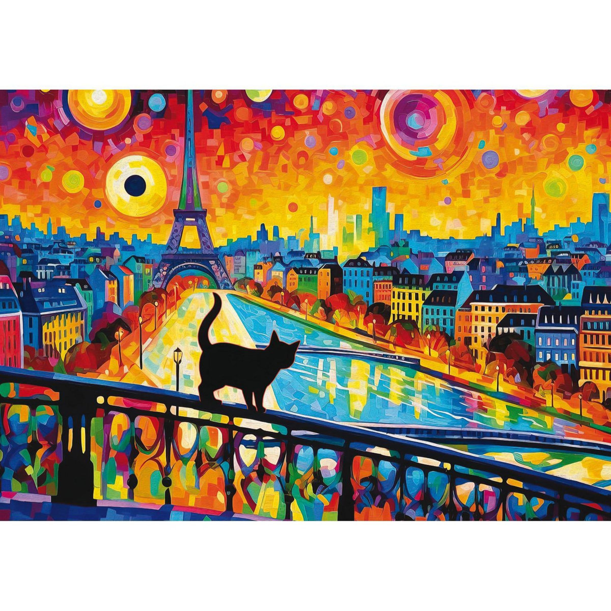 Trefl Puzzle 1000 pièces : Chat à Paris