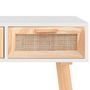 Voir la diapositive 5 : VIDAXL Table console Blanc 105x30x75 cm Bois massif pin /rotin naturel