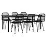 Voir la diapositive 3 : VIDAXL Ensemble a manger de jardin 7 pcs Noir Resine tressee
