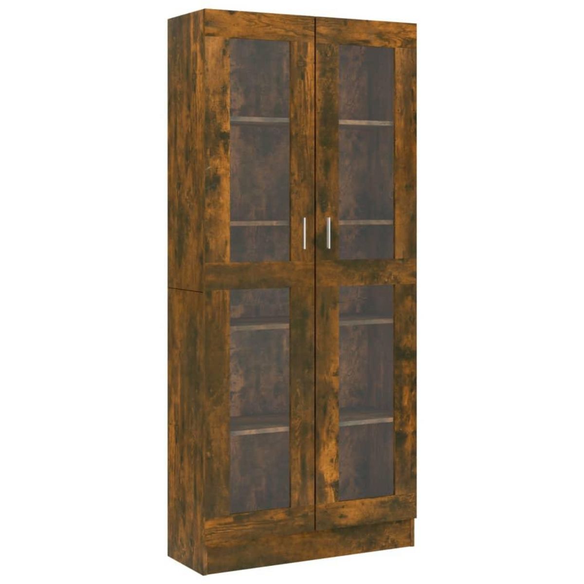 VIDAXL Armoire a vitrine Chene fume 82,5x30,5x185,5 cm Bois ingenierie
