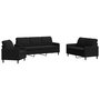 Voir la diapositive 2 : VIDAXL Ensemble de canapes 3 pcs avec coussins Noir Velours