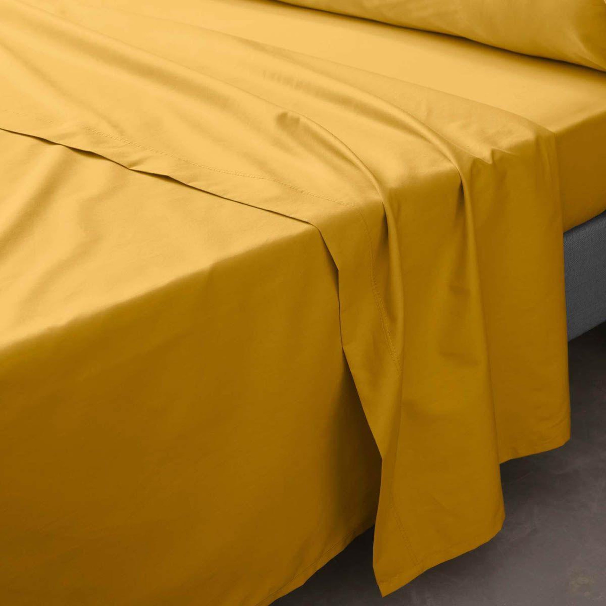 Douceur d'Intérieur Drap Plat  Percaline  180x290cm Curry