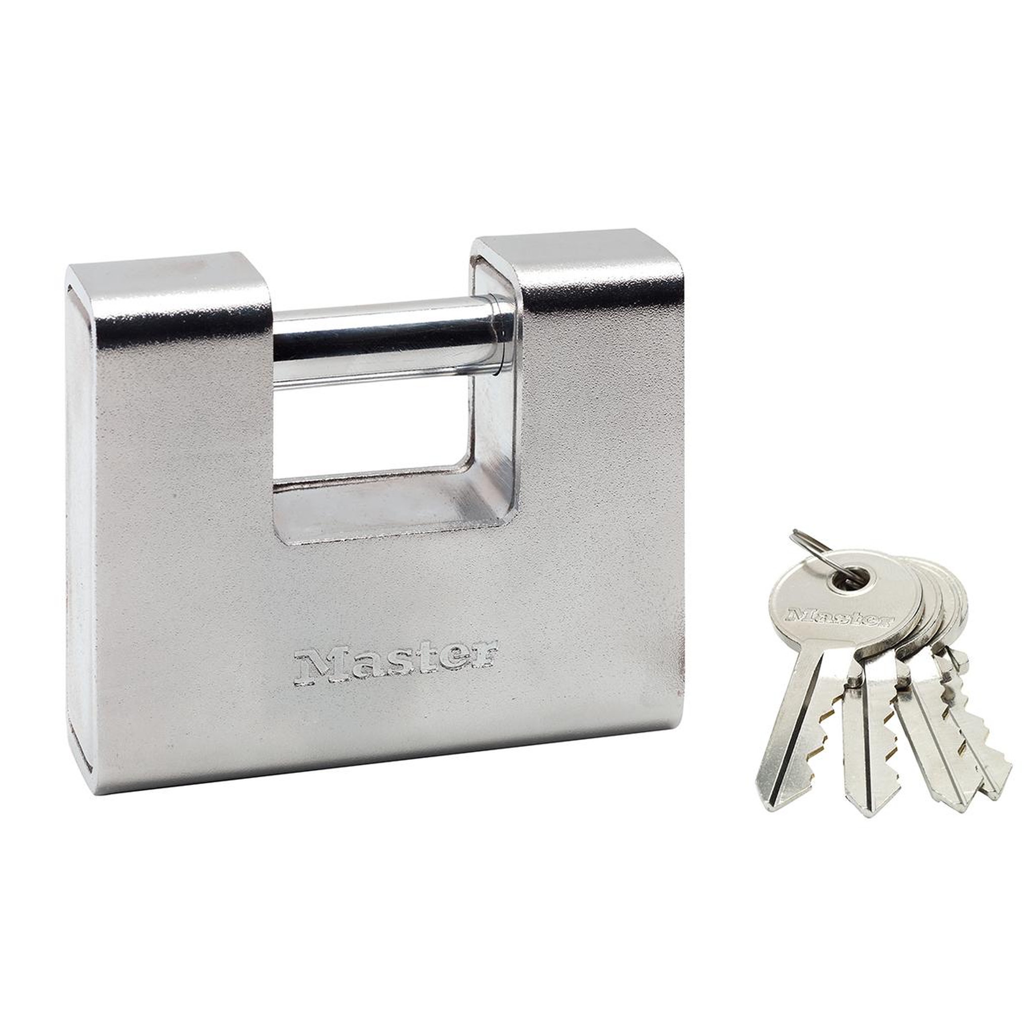Master lock 690eurd cadenas rectangulaire en zinc à clé, gris, 10,4 x 9 x 2,9 cm