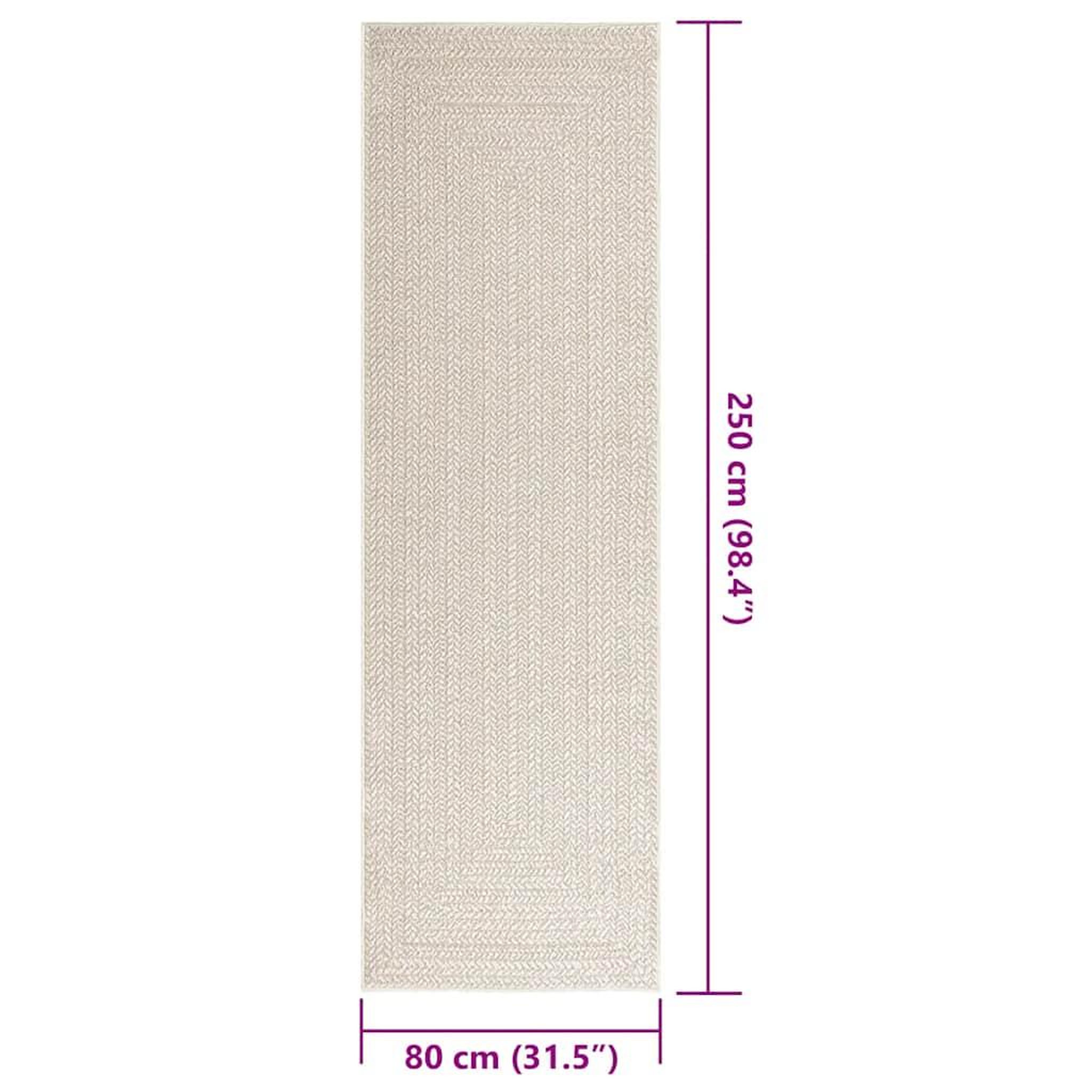 Voir la diapositive 6 : VIDAXL Tapis ZIZUR creme 80x250 cm aspect de jute interieur exterieur