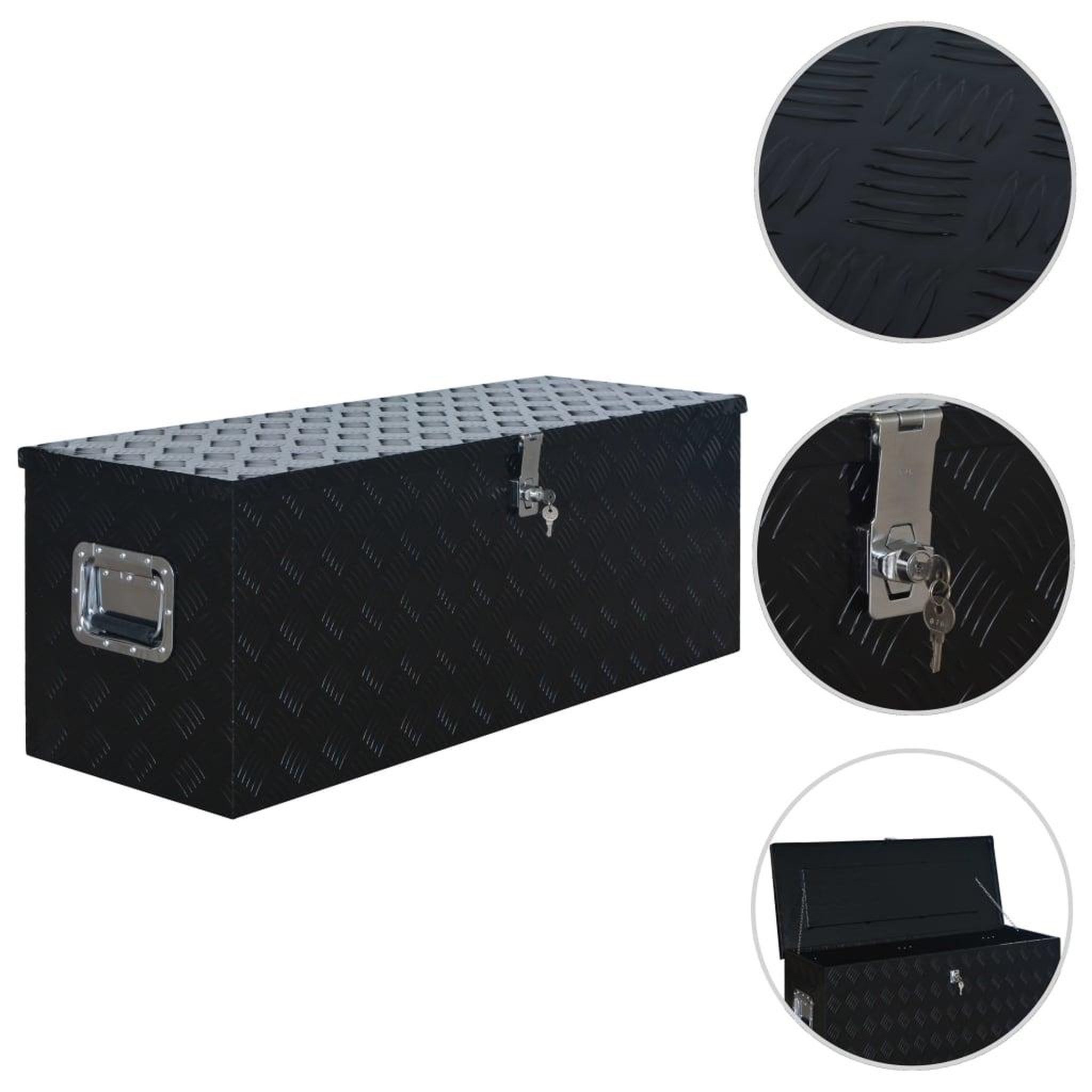 VIDAXL Boîte en aluminium 1085x370x400 mm Noir