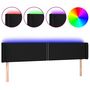 Voir la diapositive 2 : VIDAXL Tete de lit a LED Noir 163x16x78/88 cm Tissu