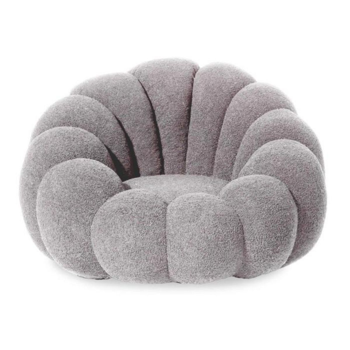 Paris Prix Fauteuil Design Coquillage  Bouclette  98cm Gris