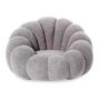 Voir la diapositive 1 : Paris Prix Fauteuil Design Coquillage  Bouclette  98cm Gris