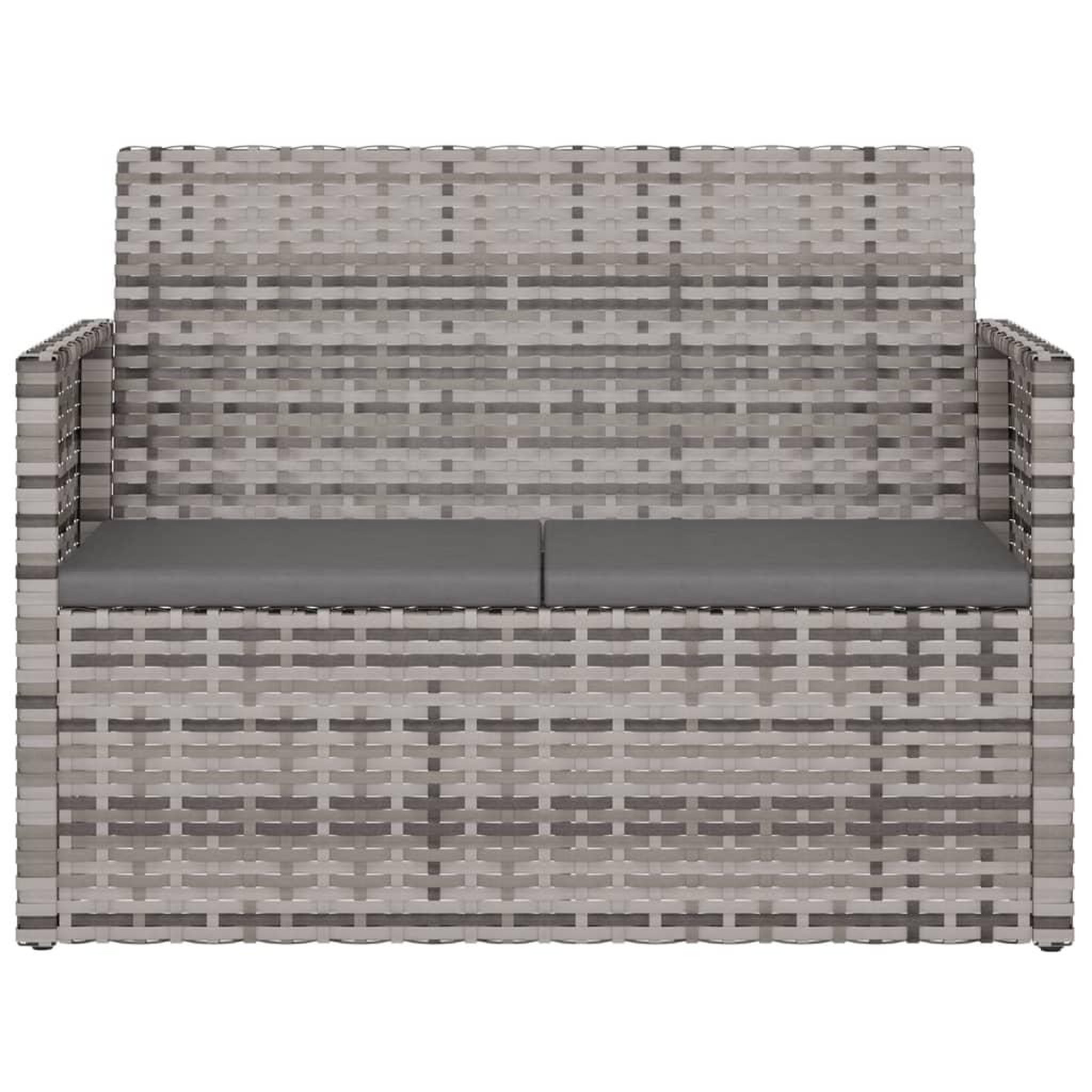 Voir la diapositive 4 : VIDAXL Banc de jardin avec coussins Gris 105 cm Resine tressee
