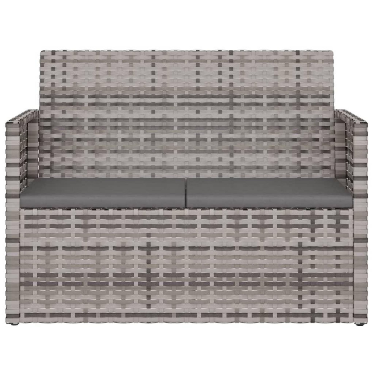 VIDAXL Banc de jardin avec coussins Gris 105 cm Resine tressee