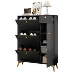 MERAX Meuble à chaussures 8 paires 3 étagères. Coloris disponibles : Blanc