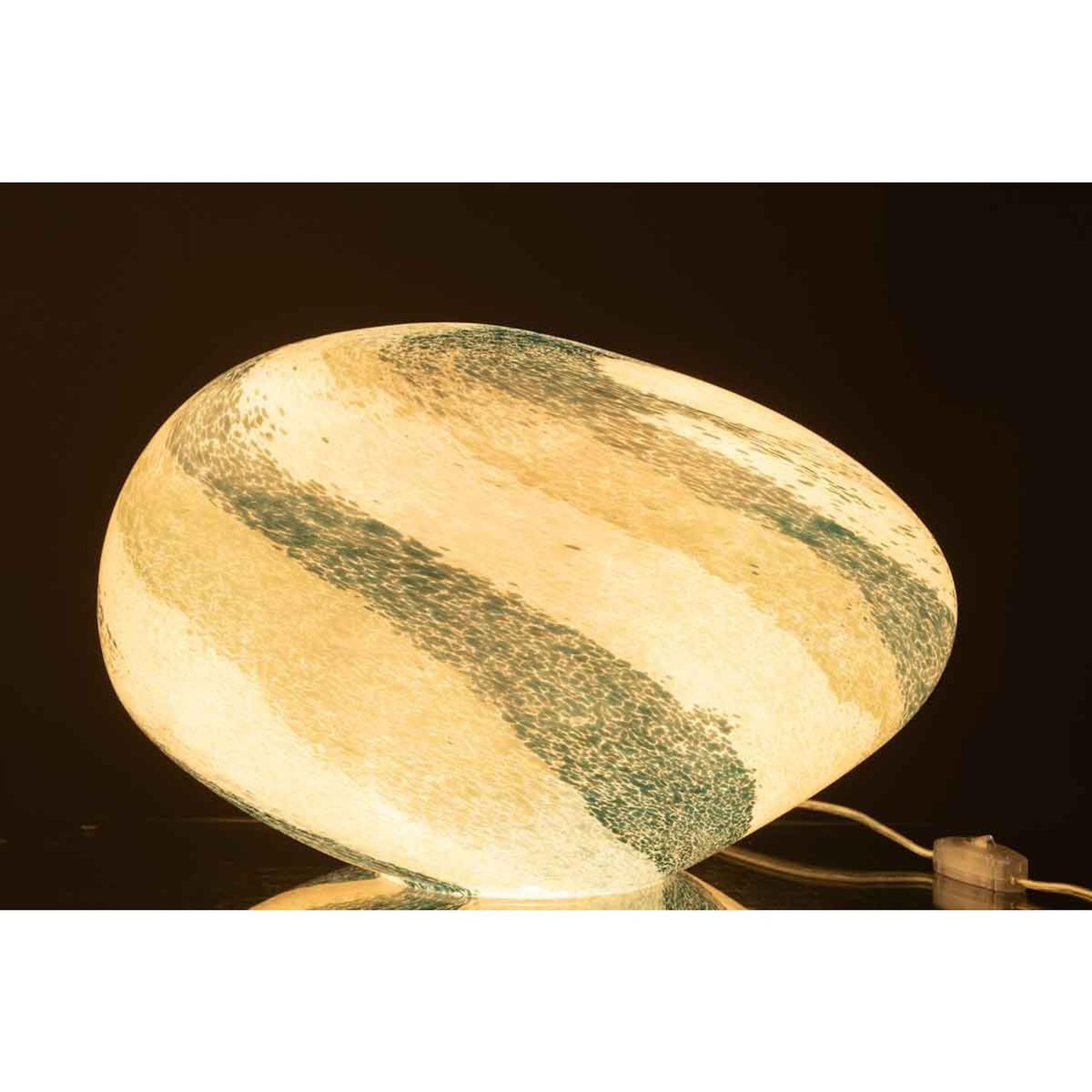 Paris Prix Lampe à Poser Ovale  Dany  40cm Bleu Vert