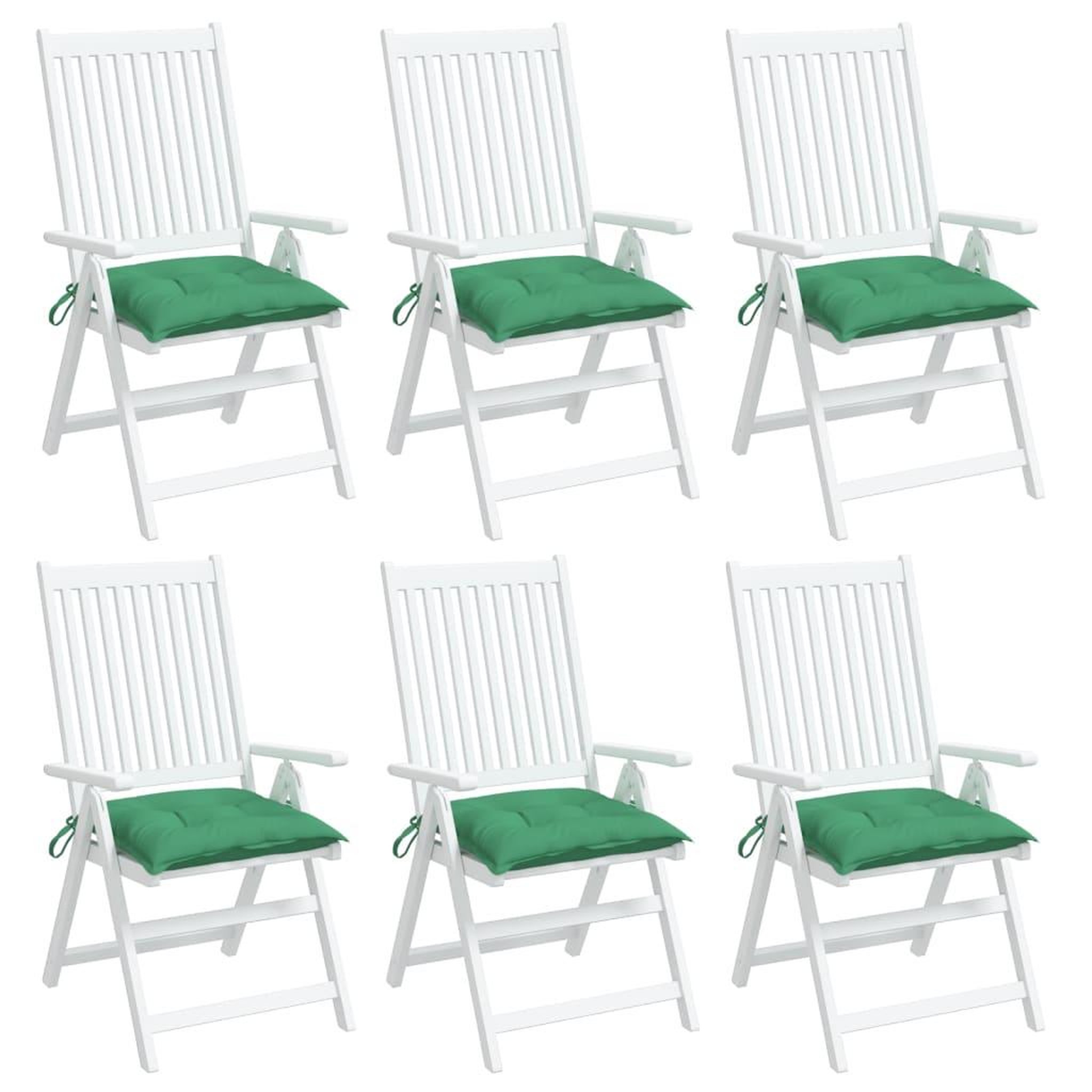 Voir la diapositive 4 : VIDAXL Coussins de chaise lot de 6 vert 40x40x7 cm tissu oxford