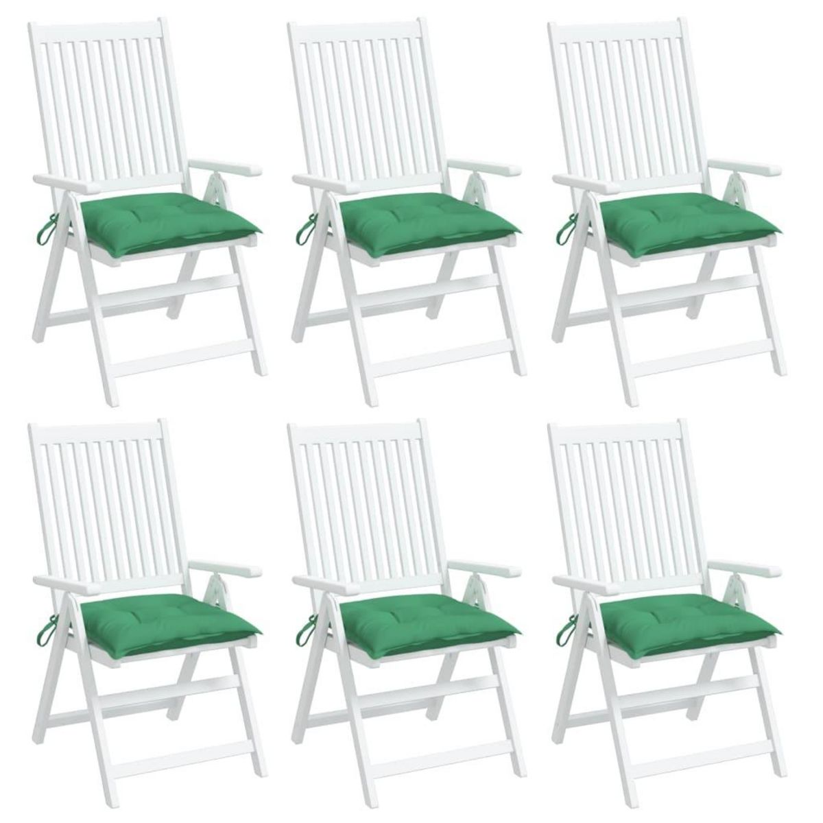 VIDAXL Coussins de chaise lot de 6 vert 40x40x7 cm tissu oxford