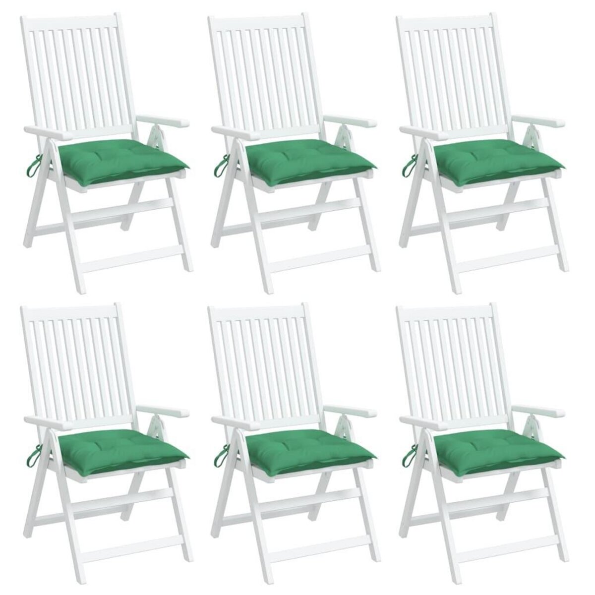VIDAXL Coussins de chaise lot de 6 vert 40x40x7 cm tissu oxford