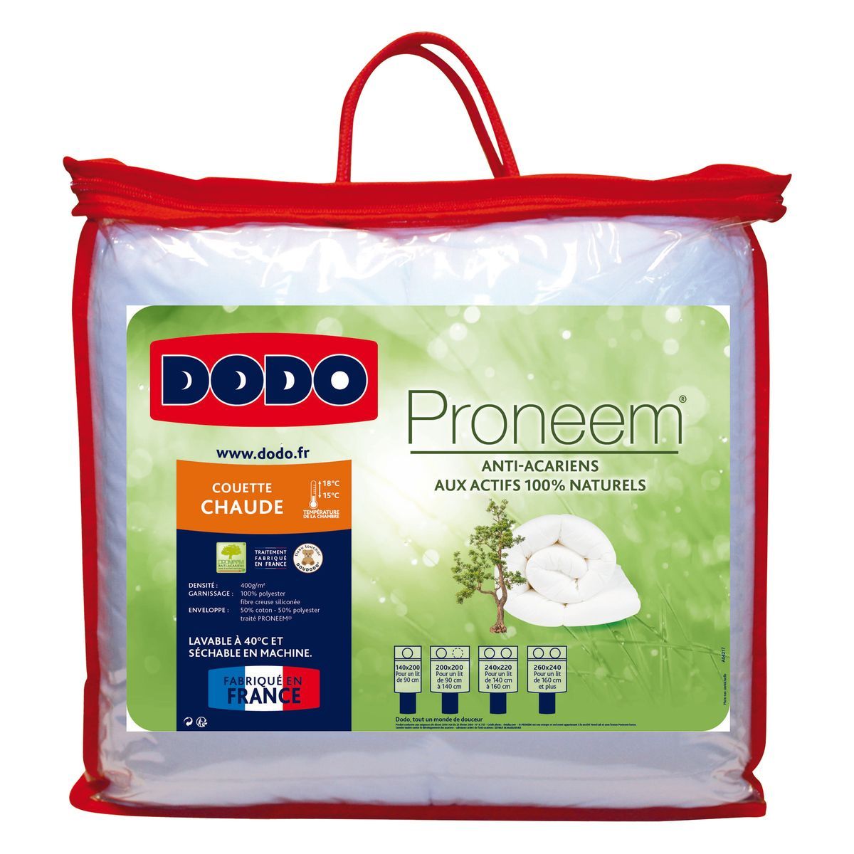 DODO Couette chaude traitée anti-acariens PRONEEM