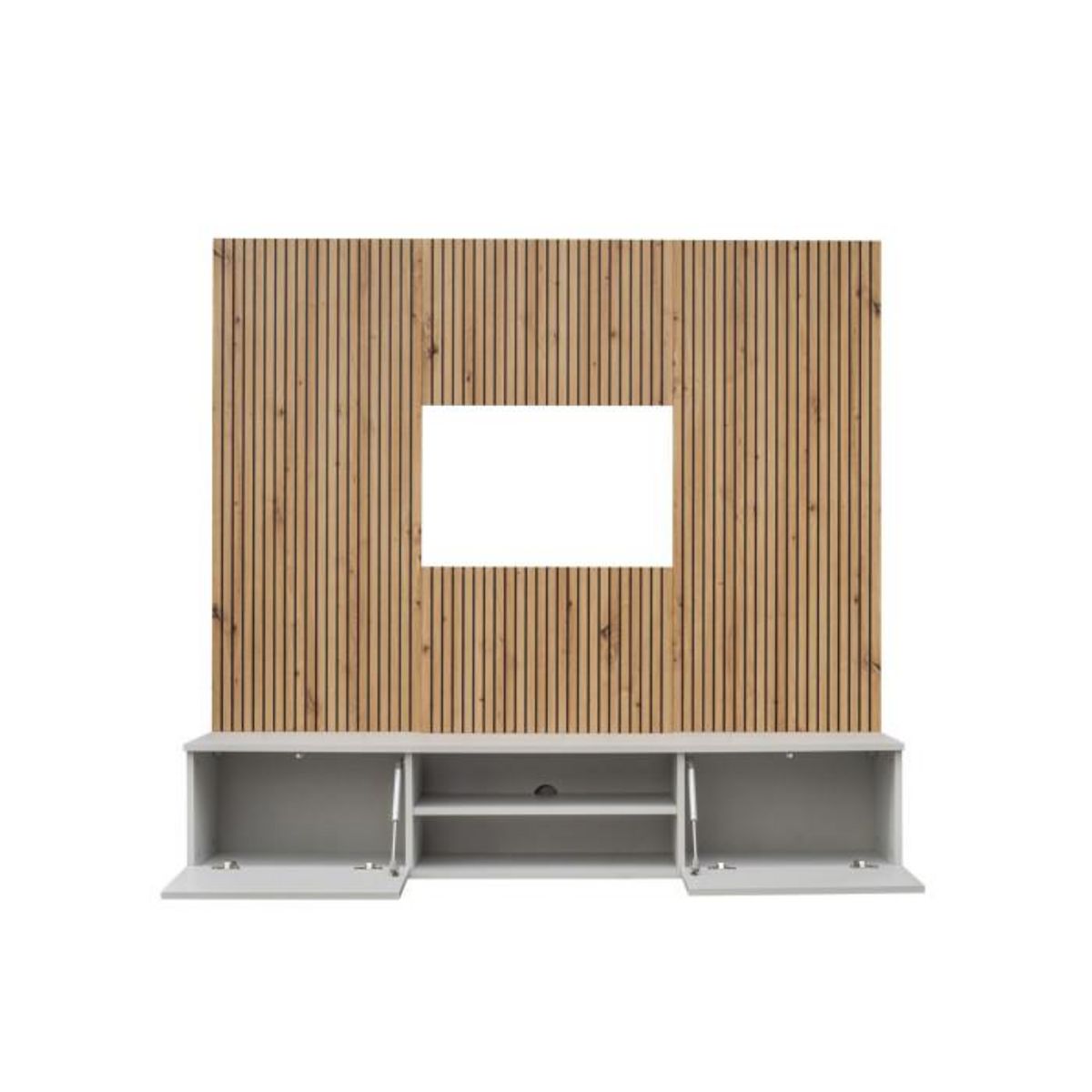 Paris Prix Ensemble Meuble TV Rayure  Xari  160cm Naturel & Gris