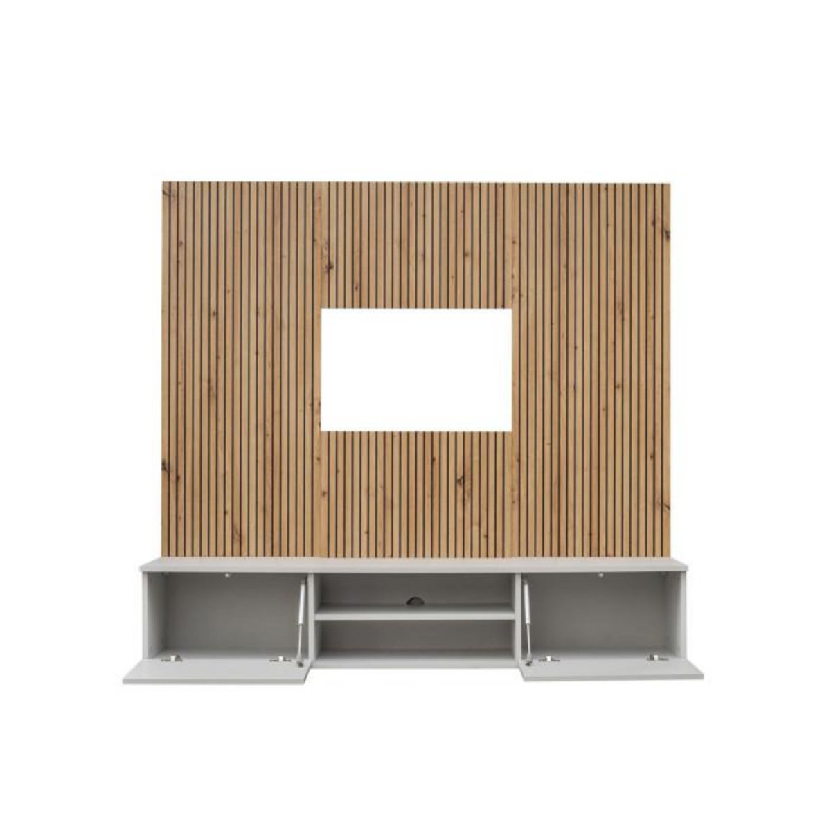 Paris Prix Ensemble Meuble TV Rayure  Xari  160cm Naturel & Gris