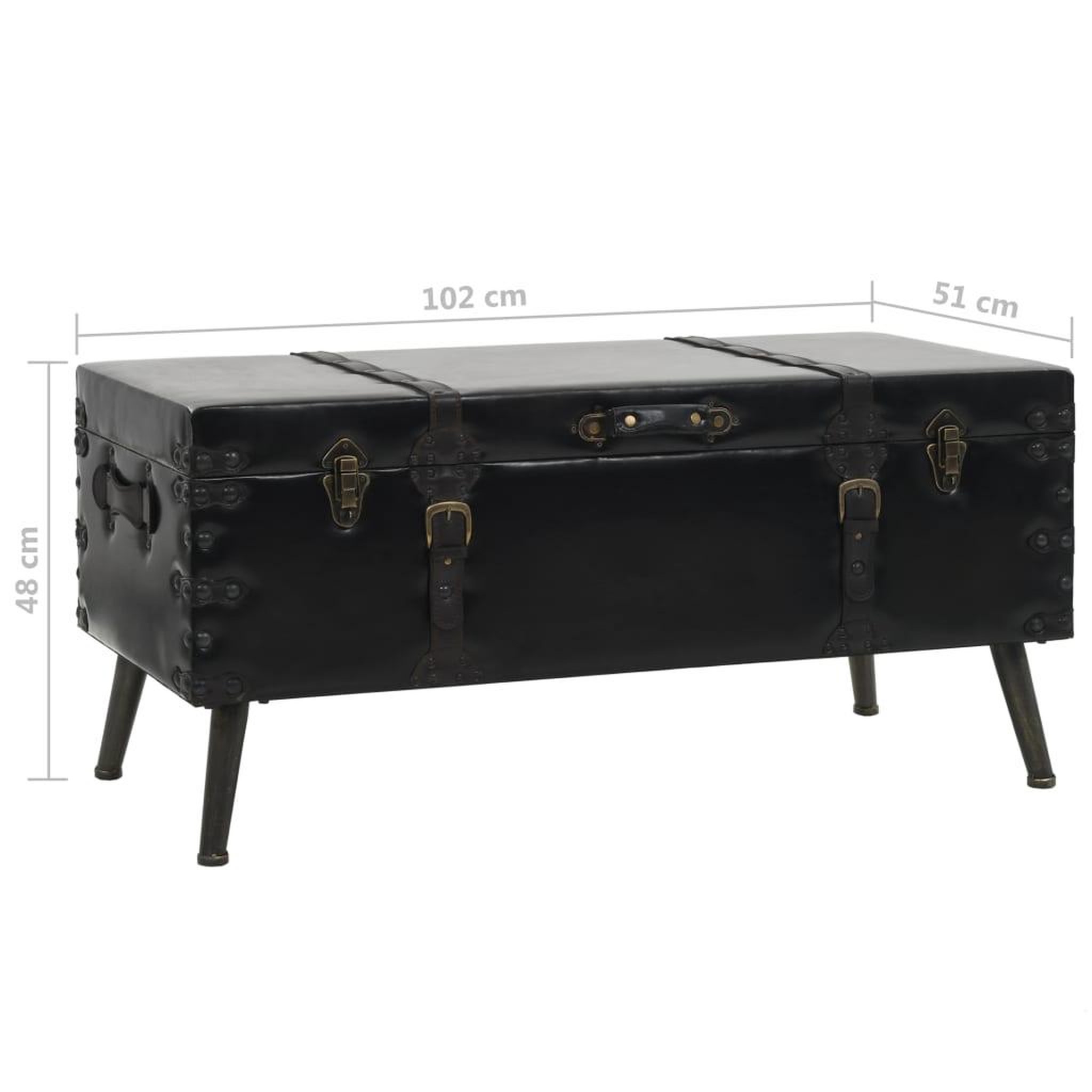 Voir la diapositive 6 : VIDAXL Table basse mdf et acier 102x51x48 cm