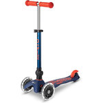 Micro Trottinette 3 Roues Mini  Deluxe Bleu Marine Pliable LED