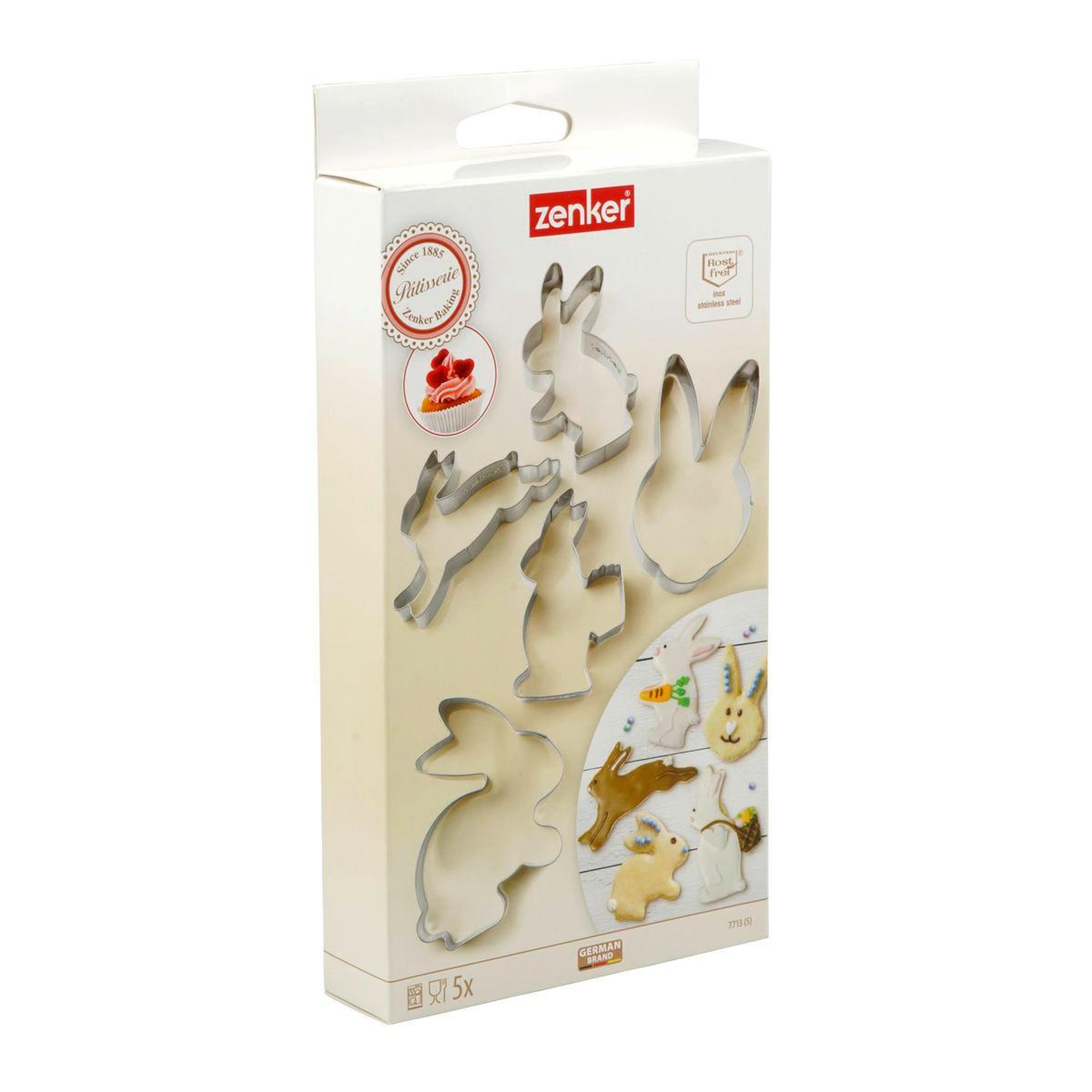 Voir la diapositive 3 : ZENKER Set de 5 emporte-pièces  en forme de lapin de pâques zenker pâques