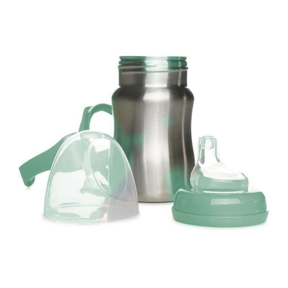 THERMOBABY Tasse d'apprentissage - THERMOBABY - Inox - 180 ml - Vert Cactus - Ergonomique et anti-fuites