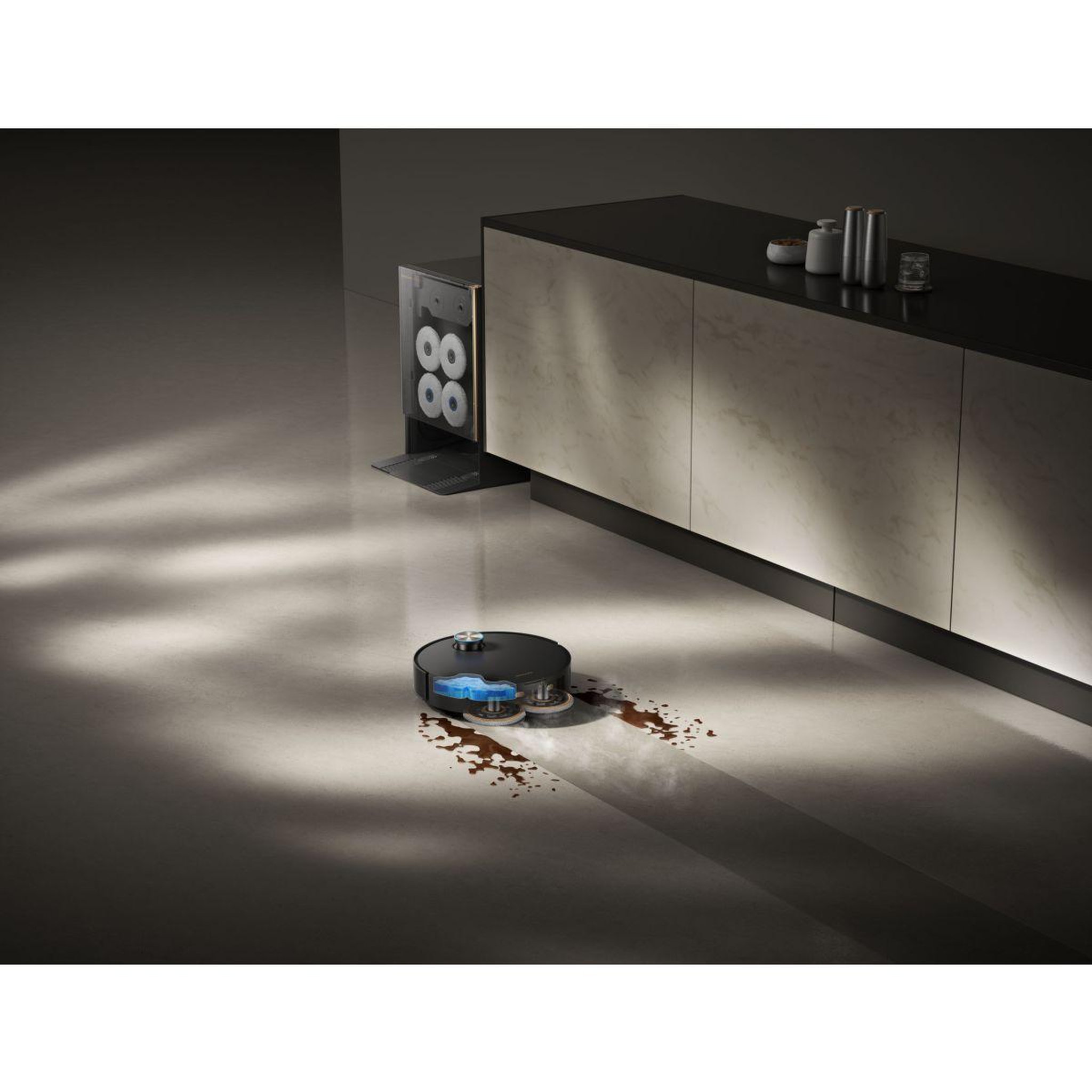 Voir la diapositive 4 : DREAME Robot aspirateur laveur matrix10 ultra noir avec serpillères auto-interchangeables