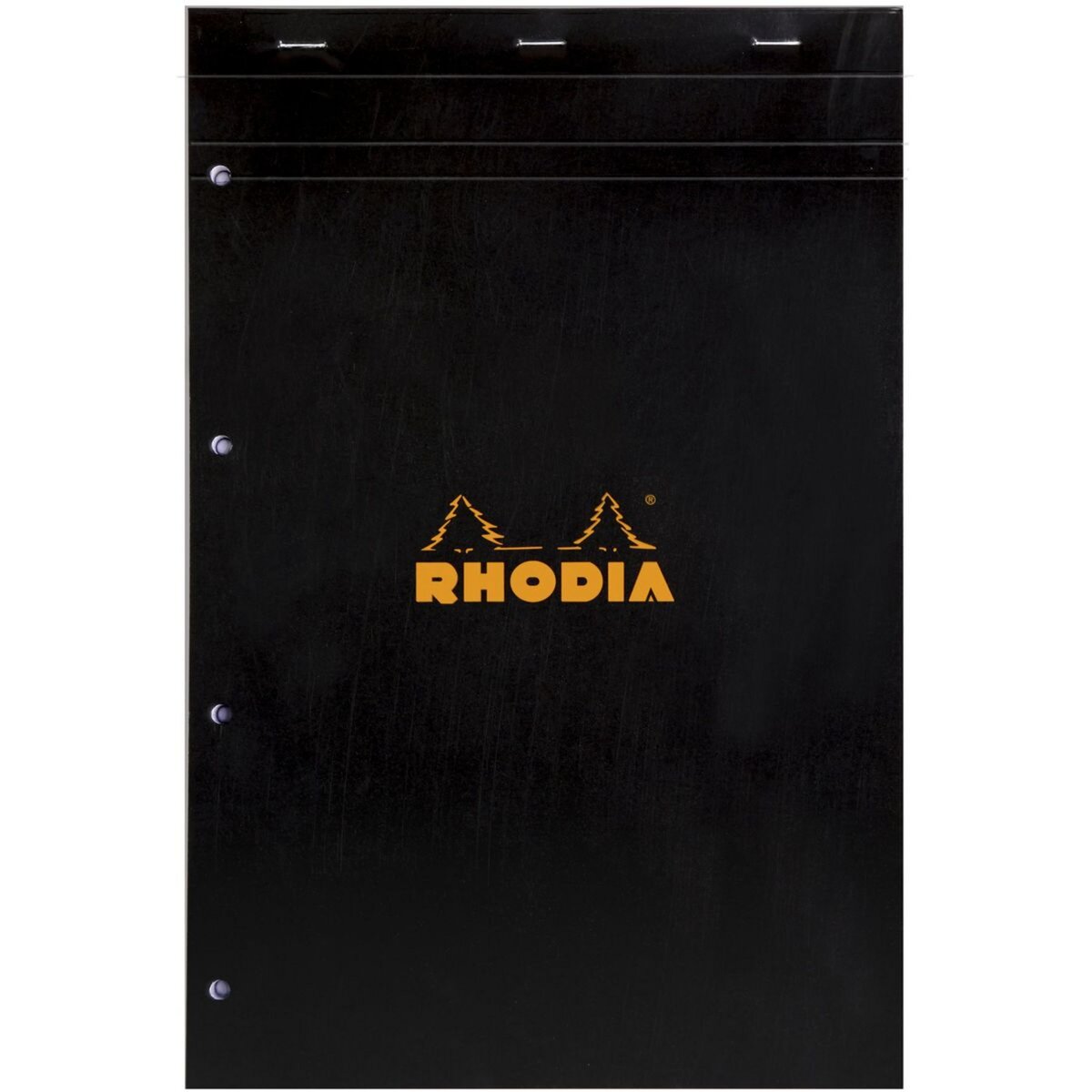 RHODIA Bloc note perforé 4 trous 21x31,8cm 160 pages petits carreaux 5x5 noir