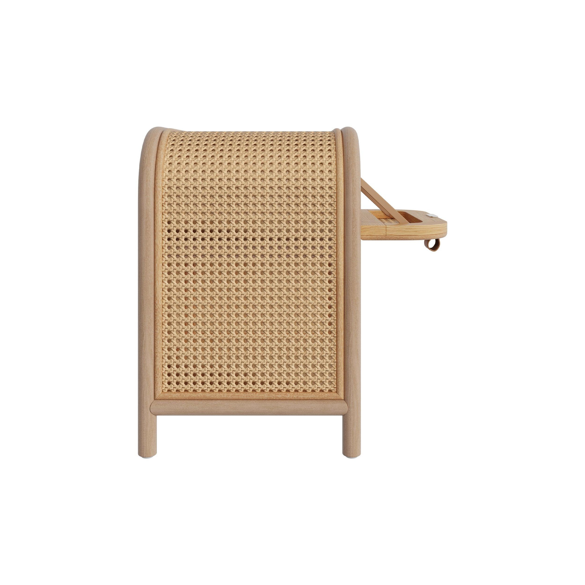 Voir la diapositive 3 : MAISON PAVANE Table de chevet en bois massif, 1 porte et 1 niche-alata