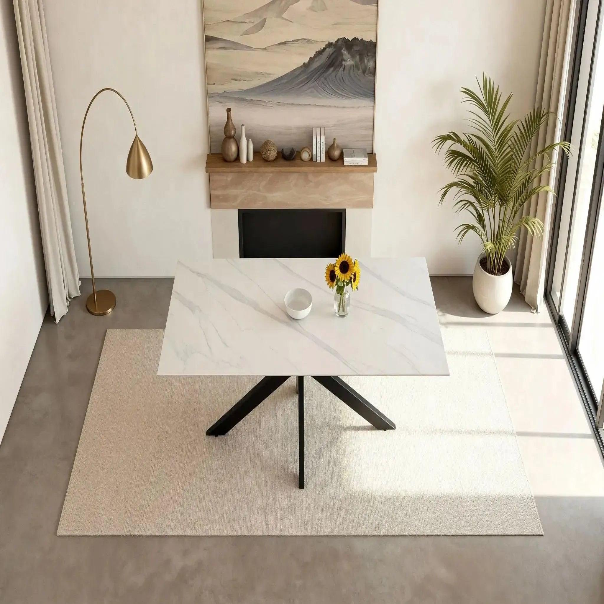 Voir la diapositive 3 : CASANOVA PARIS Rami - table à manger rectangulaire 180cmpieds en métal noir