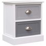 Voir la diapositive 2 : VIDAXL Tables de chevet 2 pcs Gris 38x28x45 cm Bois