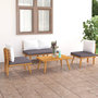 Voir la diapositive 1 : VIDAXL Salon de jardin 4 pcs avec coussins Bois d'acacia solide
