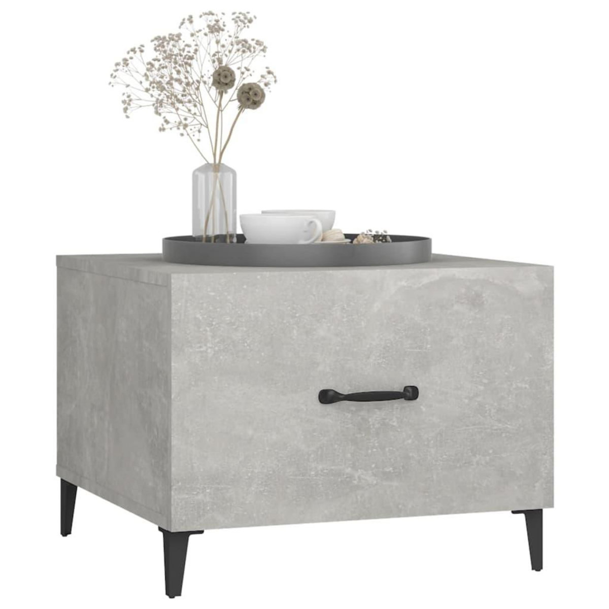 VIDAXL Tables basses avec pieds en metal 2 pcs Gris beton 50x50x40 cm